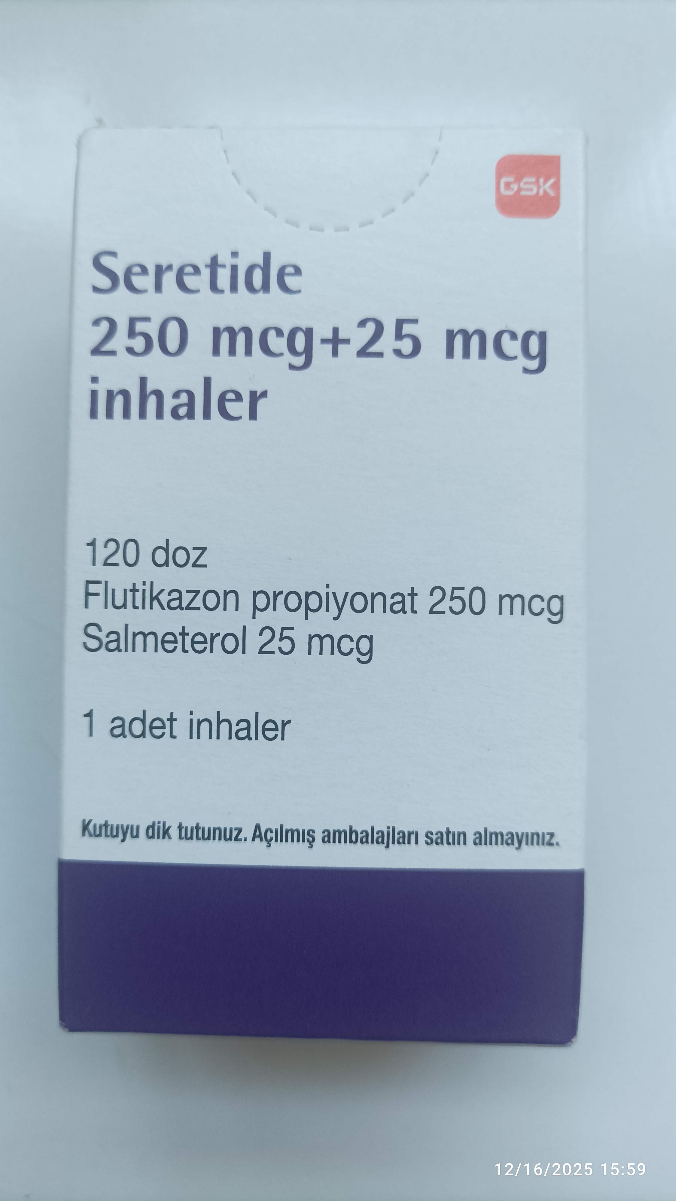 اسپری سروتاید 25/250 میکروگرم SERETIDE Inhaler 25/250 mcg